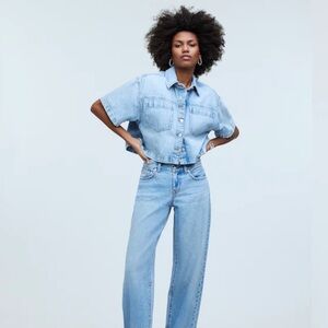 Madewell Denim Short-Sleeve Shirt-Jacket in Ahern Wash